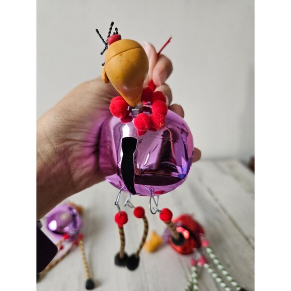 Reindeer bell jingle ornament vintage set deer Xmas tree - Picture 6 of 10